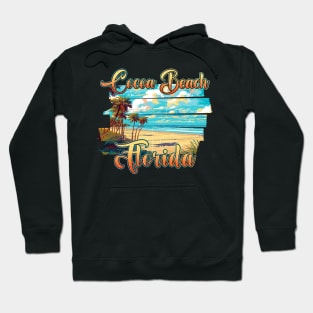 Retro Vintage Family Vacation Florida Cocoa Beach Gift For Men Women Hoodie